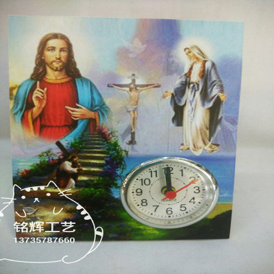 2020 hot search products professional customized wooden ceramic picture frame clock home decoration