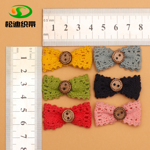 handmade children‘s cotton lace button butterfly hairpin toy socks girls‘ accessories
