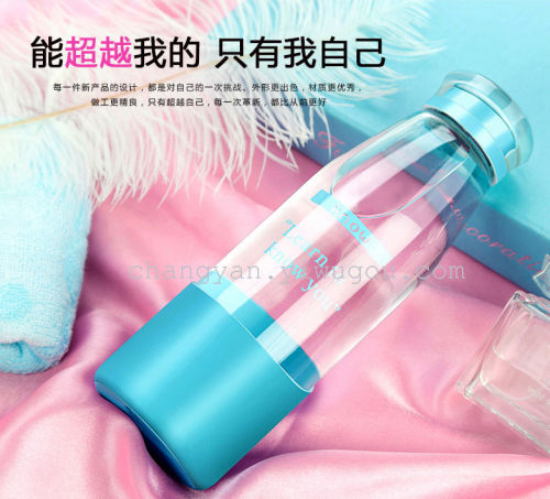 new transparent glass cup hot sale portable creative summer tea cup printed logo gift cup wholesale