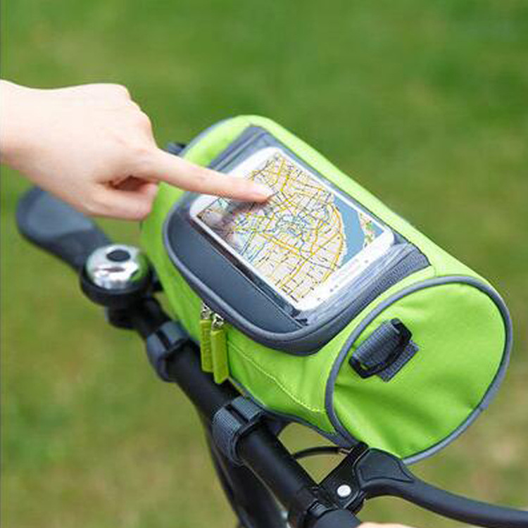 A bicycle handlebar bag head touch screen mobile phone bag mountain bike riding bicycle accessories.