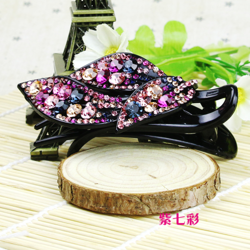 korean version hair accessories brand czech imported diamond new leaf big diamond duck clip barrettes