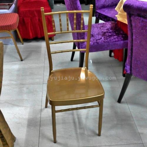 Zhejiang Yiwu Hotel Dining Table and Chair Metal Foreign Trade Bamboo Chair Hotel Wedding Banquet Bamboo Chair