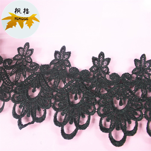 factory direct sale high quality polyester black water-soluble embroidery lace accessories