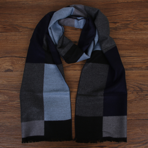 rayon material men‘s geometric pattern scarf warm