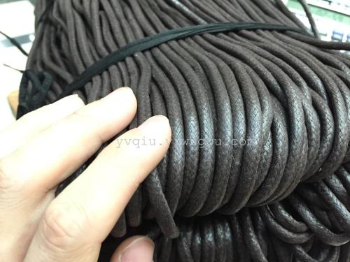 5mm round wax rope 5mm wax thread black， brown spot supply