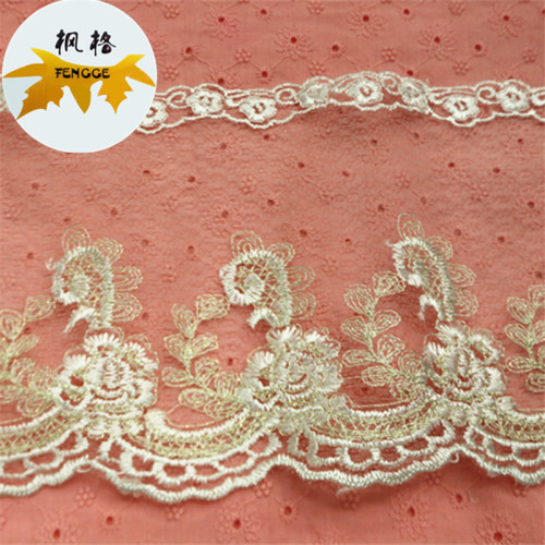 factory direct sale high quality gold wire mesh lace small edge embellishment