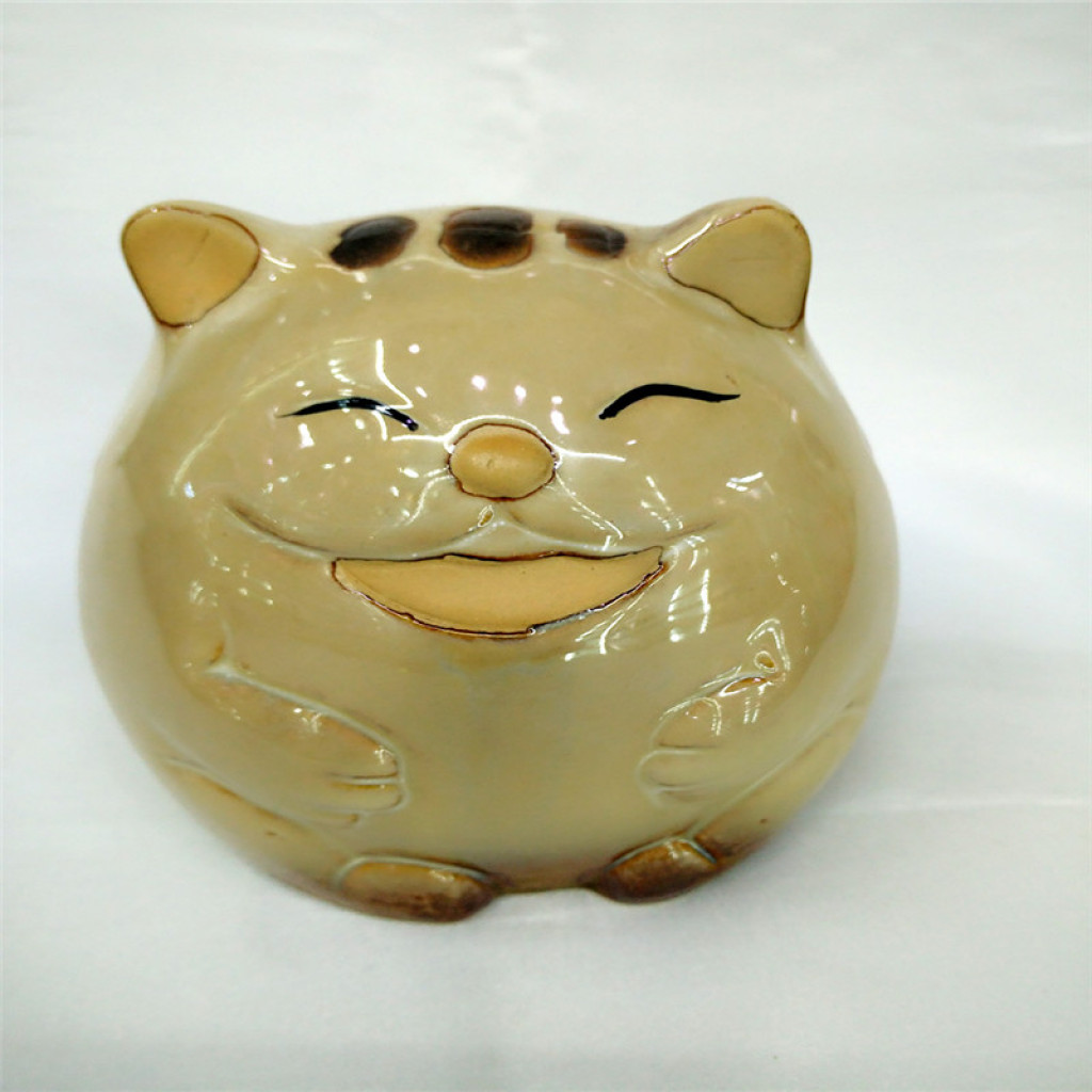 创意可爱陶瓷龙猫存钱罐摆件 家具饰品摆件