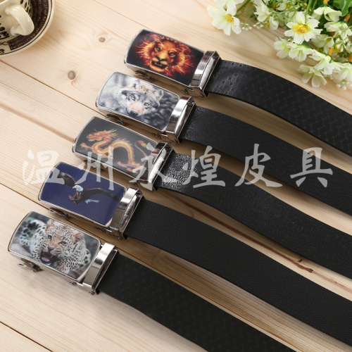 New round Head 3D Buckle Space No. 2 Automatic Five a Belt Belt