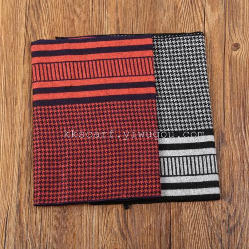 houndstooth pattern men‘s fashion scarf rayon fabric warm