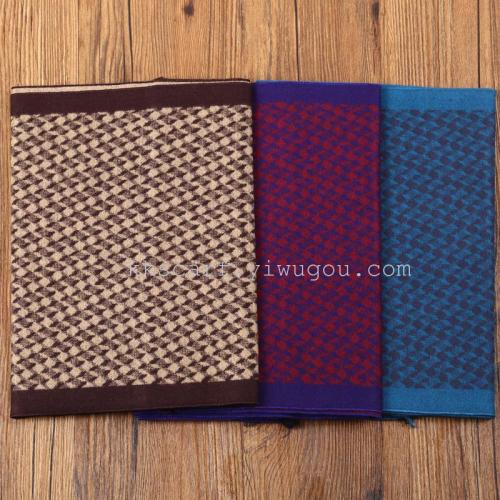 men‘s fashion scarf decoration supplies geometric pattern warm