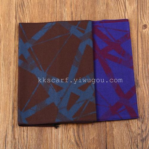 factory direct sales irregular striped pattern men‘s scarf rayon fabric warm