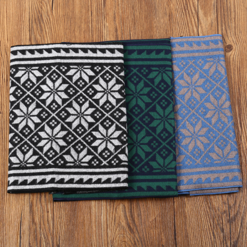rayon fabric men‘s geometric pattern scarf warm