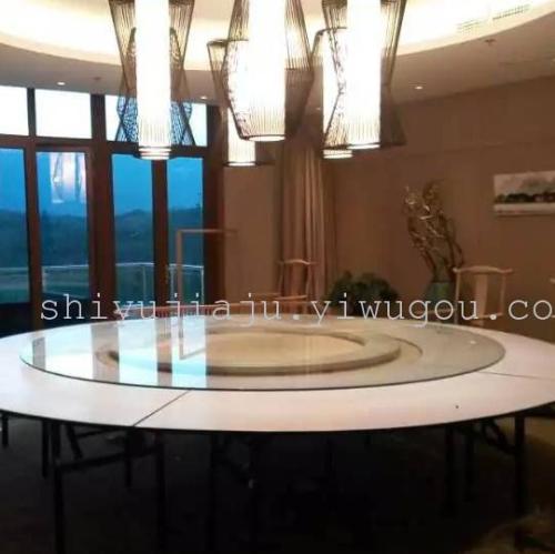 Electric Glass Turntable Folding Electric Table Hotel Compartment Electric Table