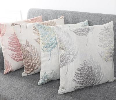 Fine linen jacquard pillow cushion cover leaves hold the sofa bed cushion car without core