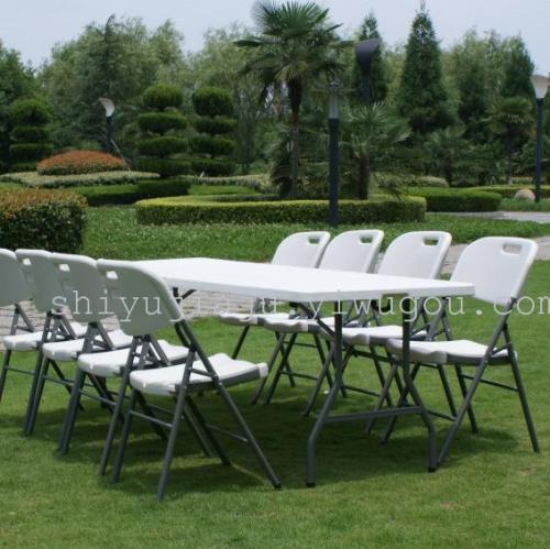 Outdoor Folding Table and Chair Plastic Folding Table and Chair Leisure Folding Outdoor Dining Table and Chair