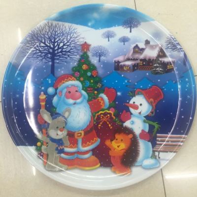 A round plastic tray for Santa Claus