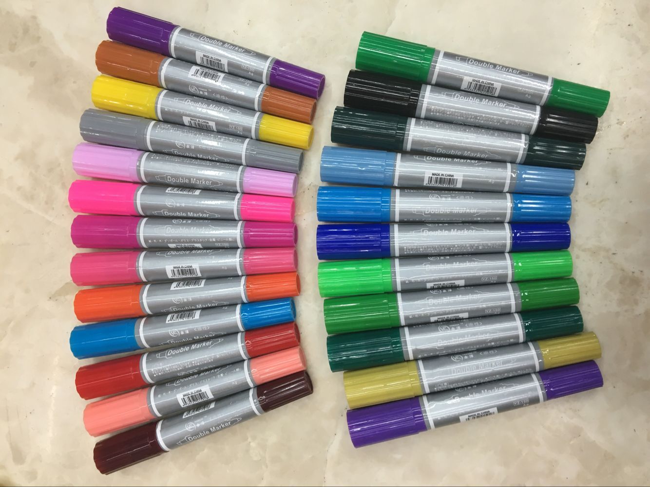 立雪文具韩版mo-150-mc油性双头记号笔24色彩色