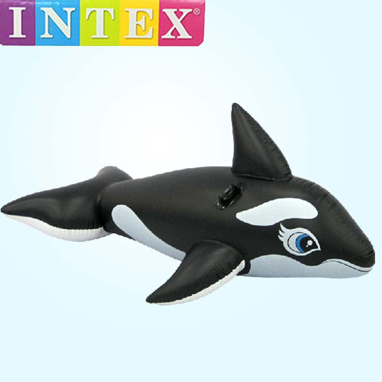 INTEX正品 58561黑鲸鱼坐骑水上充气玩具浮排充气玩具