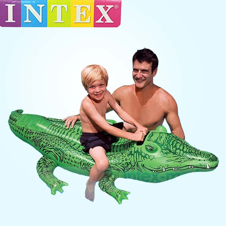INTEX正品 58546小鳄鱼坐骑水上充气玩具儿童泳圈坐骑