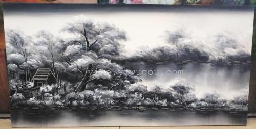 Export Large Size Landscape Oil Painting Frameless Painting Canvas Painting 60 X120 Black and White Landscape Painting