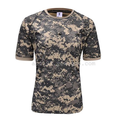 high quality camouflage t-shirt factory direct supply men‘s camouflage clothing v round customized t-shirt