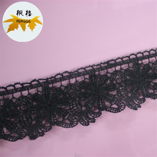 Factory Direct Sales Black Water Soluble Lace Decoration DIY Clothing Sccessories Lace Skirt Swing Decoration