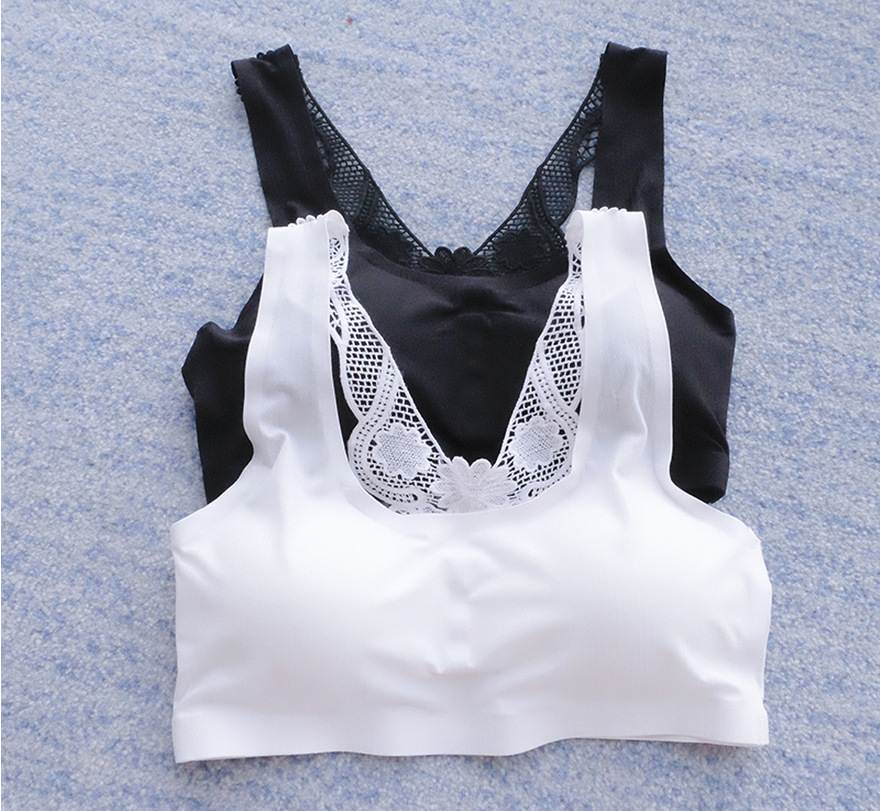 No trace back chest wrapped with lace bra strap vest all-match female backing