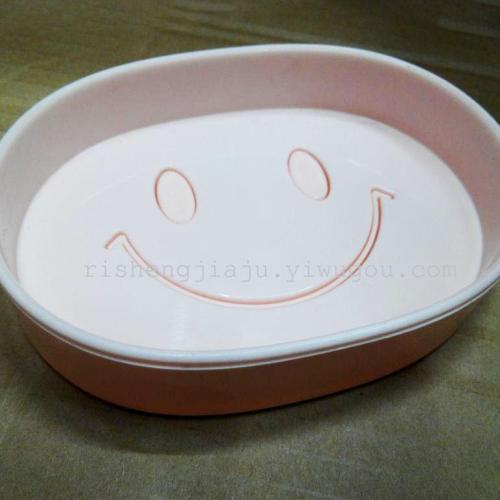 oval smiley face soap box fashion double-layer draining soap box rs-7210