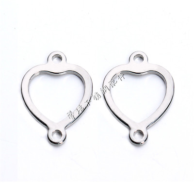 Stainless Steel Pendant DIY Bracelet Anklet Necklace Accessories Processing Customized Hollow Love Heart