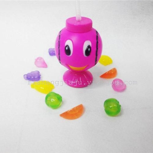 spherical cartoon smiley face straw cup hot sale wine juice cup rs-200248