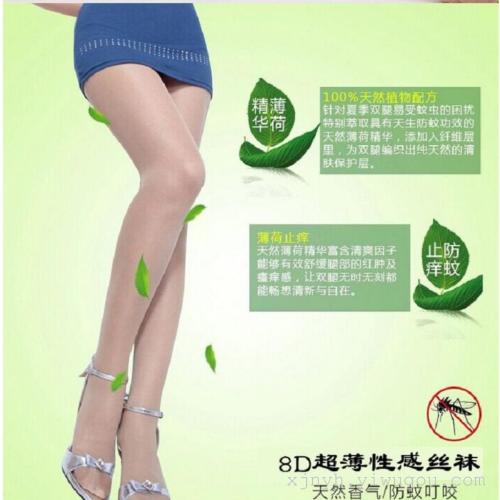 Fuzhuo Bird Summer Ultra-Thin Anti-Mosquito Socks Female Stocking Mint Aromatherapy Seamless Socks Anti-Snagging Long Socks