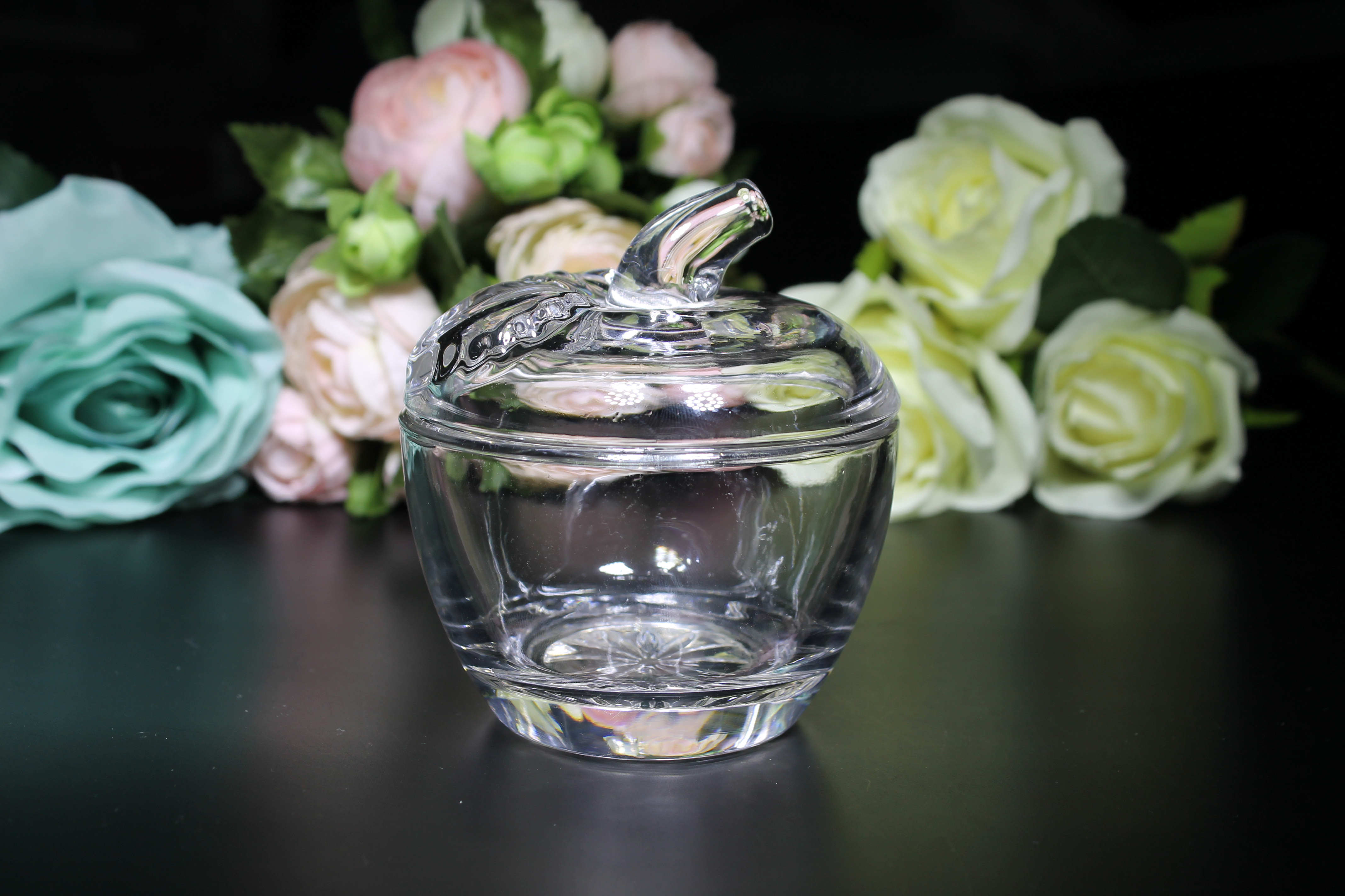 玻璃糖缸 玻璃糖果盒 巧克力盒 圣诞礼物