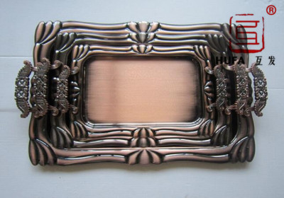 15 Plate Plated Red Copper Bronze Three-Piece Plate Fruit Plate Self-Service Plate