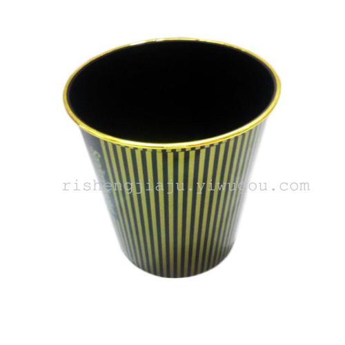 golden edge paper black trash can sundries storage toilet pail rs-4693