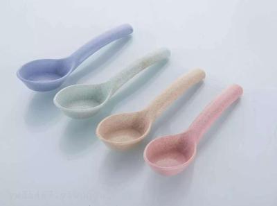 J06-5432 Wheat Straw Creative Spoon Degradable Material Spoon Environmentally Friendly Drop-Resistant Spoon Wheat Incense Spoon