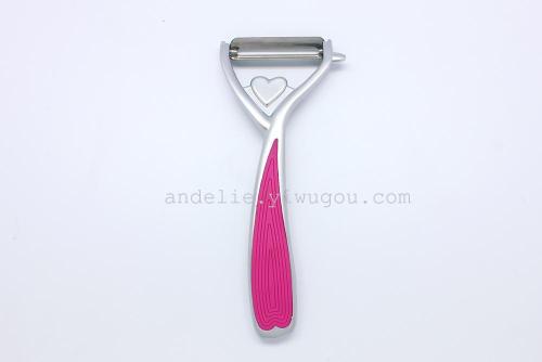 pink thread handle heart mark high quality zinc alloy fruit peeler kitchen gadget customization