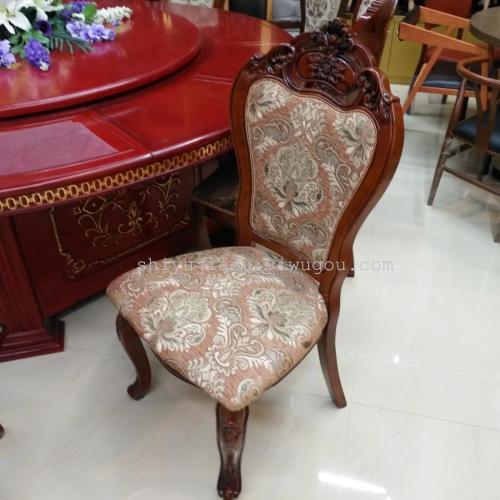 Jiaxing Hotel Box Solid Wood Chair Solid Wood Carved Oak Chair European Solid Wood Dining Chair