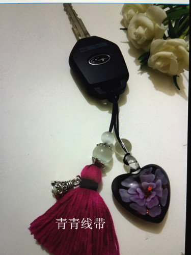 Handmade 925 Sterling Silver Car Key Accessories Famous Brand Bag Hanging Tassels Accessories