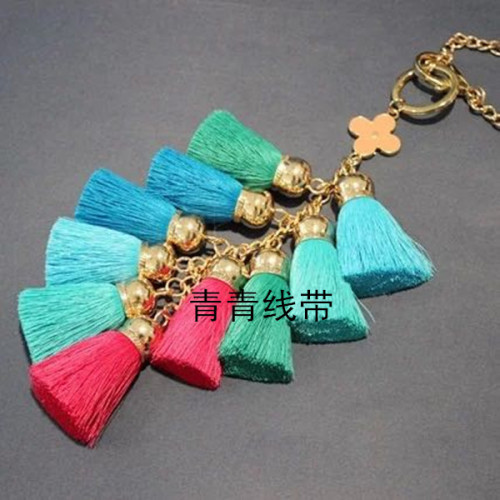 handmade high-grade ice silk tassel multi-color combination free matching cute
