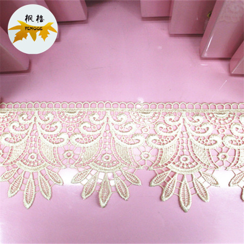 factory direct water soluble embroidered lace polyester middle hem curtain tablecloth lace