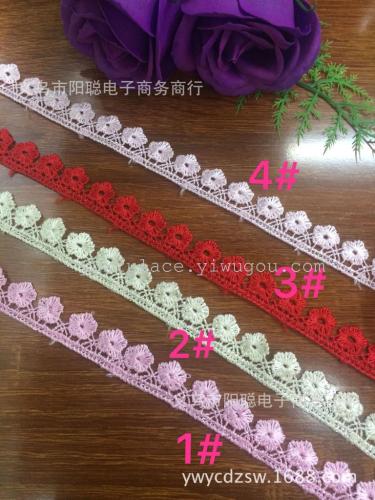 Spot Wholesale Polyester Water Soluble Embroidery lace Wedding Set with Plum Lace