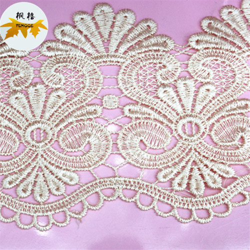 Factory Direct Sales Water-Soluble Embroidery Lace Heart-Shaped Fan Single Side Clothes Clothing Paving
