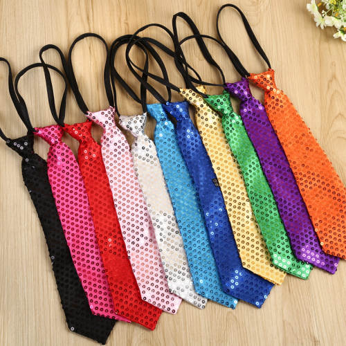 factory direct polyester business wedding festival christmas casual sequined pull tie