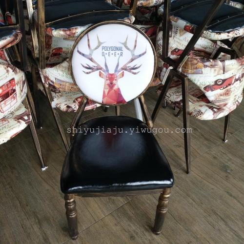 lishui restaurant lounge chair iron chair european-style metal personalized dining chair theme restaurant dining chair