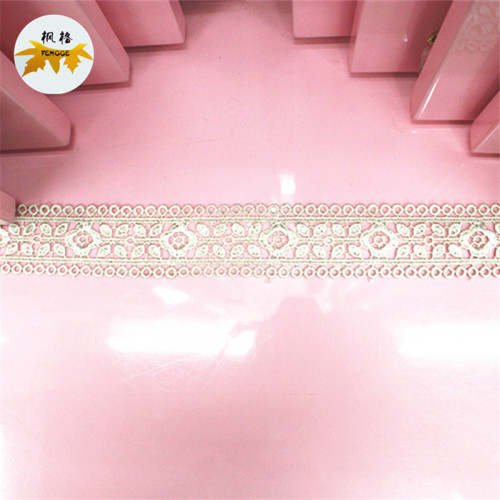 Factory Direct Sales Water-Soluble Embroidery Lace Bilateral Four-Leaf Small Flower Skirt Oversleeve Clothing Polyester Lace
