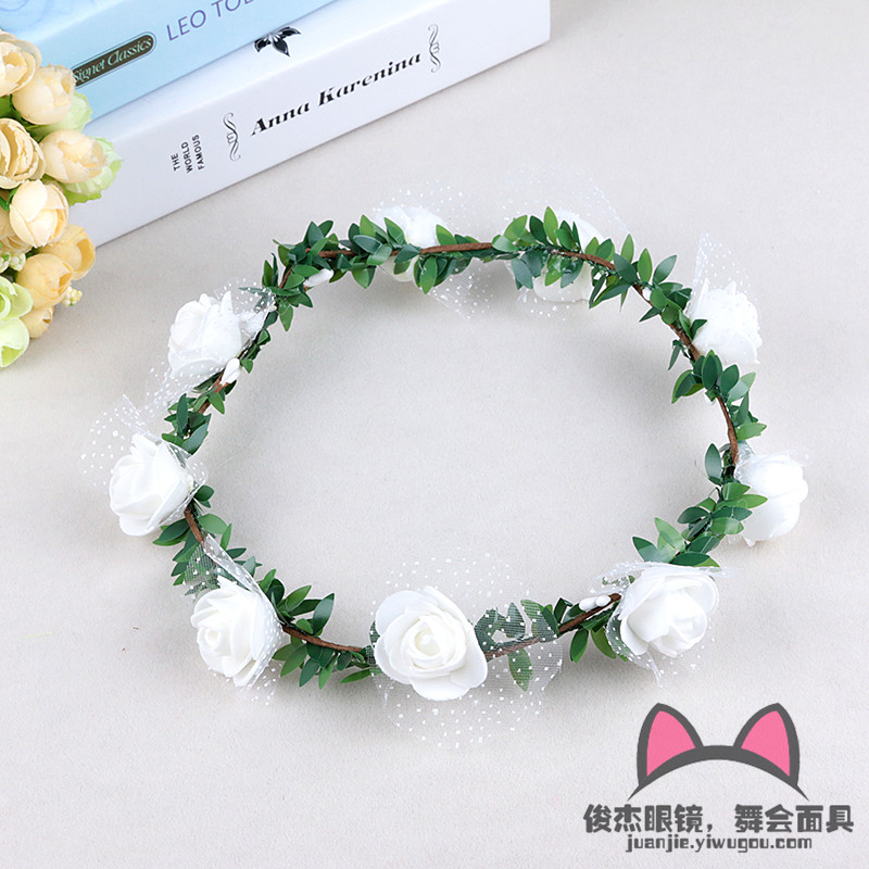 Bride photo beach rattan Sen female headdress flower garland handmade holiday ornaments
