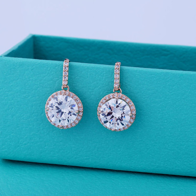 Simple zircon Diamond Earrings Korean female accessories