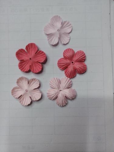 Korean Microfiber Leather Fabric Embossed Five-Petal Flower Three-Dimensional Flower Piece Shaping Flower Braid Handmade Flower Accessories