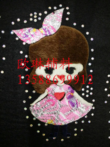 Yiwu Shopping Accessories Diamond Skirt Girl Hot-Turn Mask/Jeans/Children‘s Clothing/Leggings Heat Transfer Patch