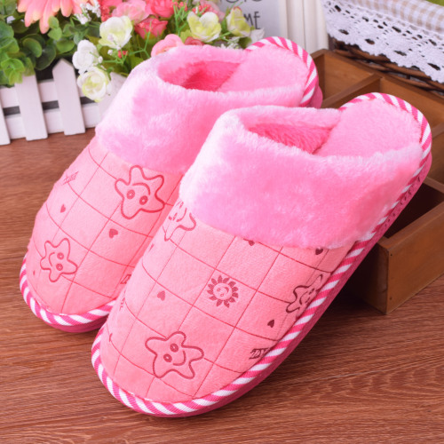 supermarket winter new fashion indoor warm couple home non-slip cotton slippers wholesale